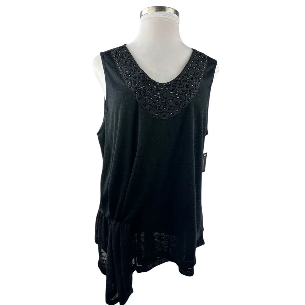 ✨2/$20 NWT Lane Bryant Sleeveless Embellished Rhinestone Top Size 22/24 HW452 - Picture 2 of 16